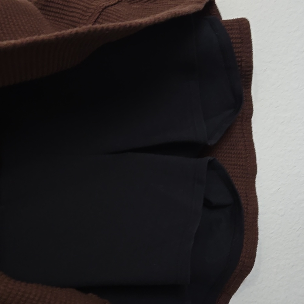 Set Active Brown Waffle Knit Drawstring Skort Siz… - image 4